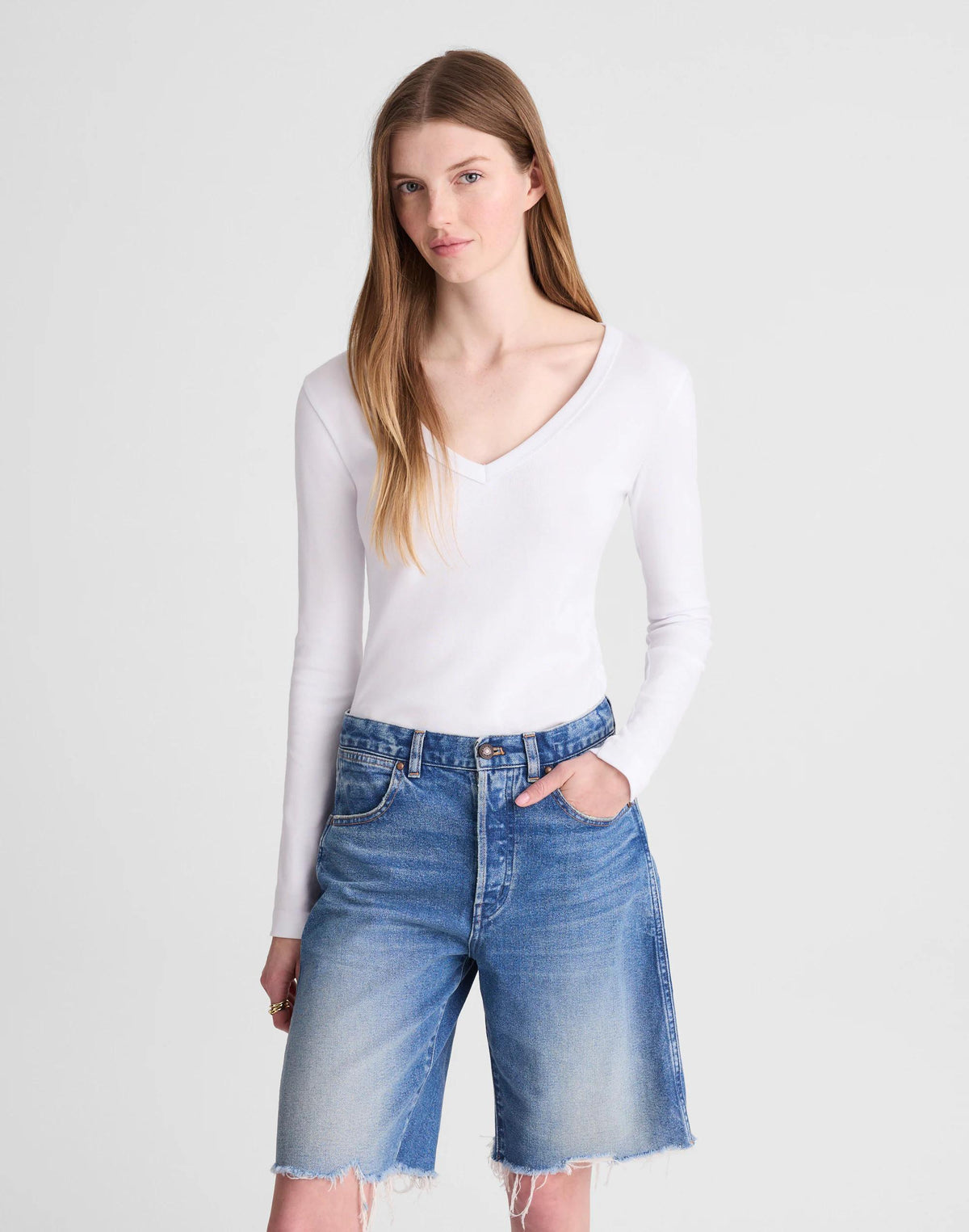 Madewell The Essex Long Baggy Short Retro Bright Wash
