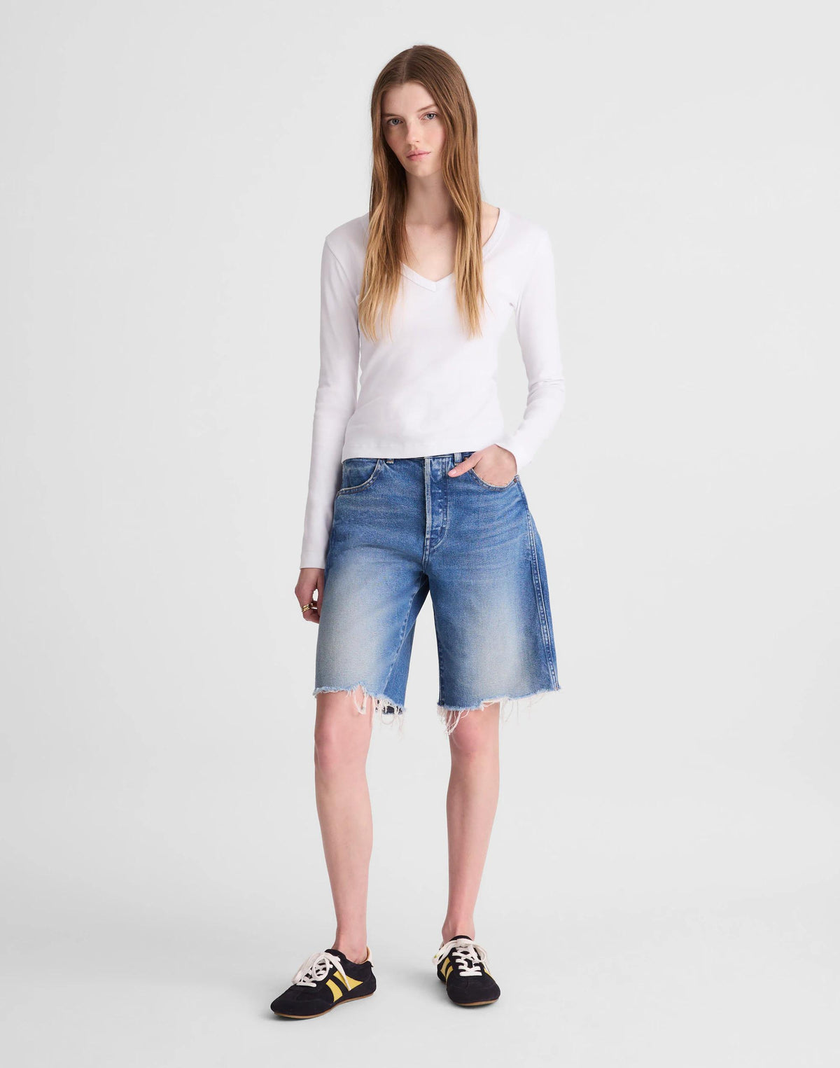 Madewell The Essex Long Baggy Short Retro Bright Wash