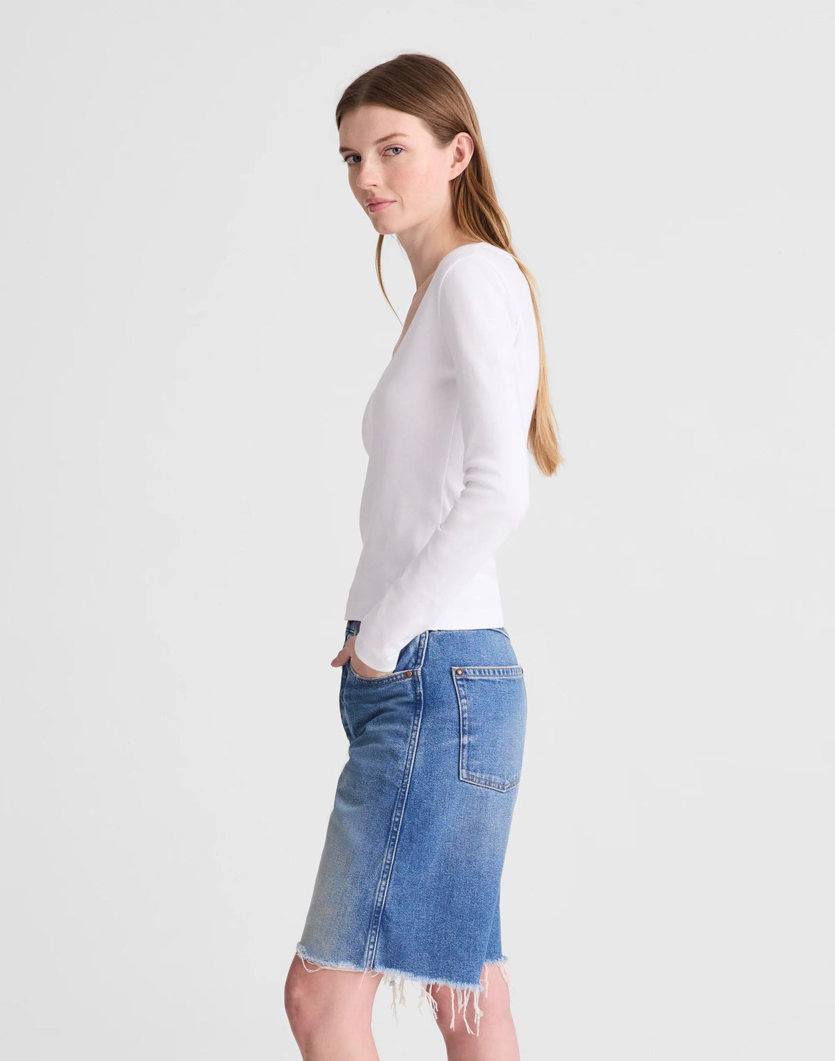 Madewell The Essex Long Baggy Short Retro Bright Wash