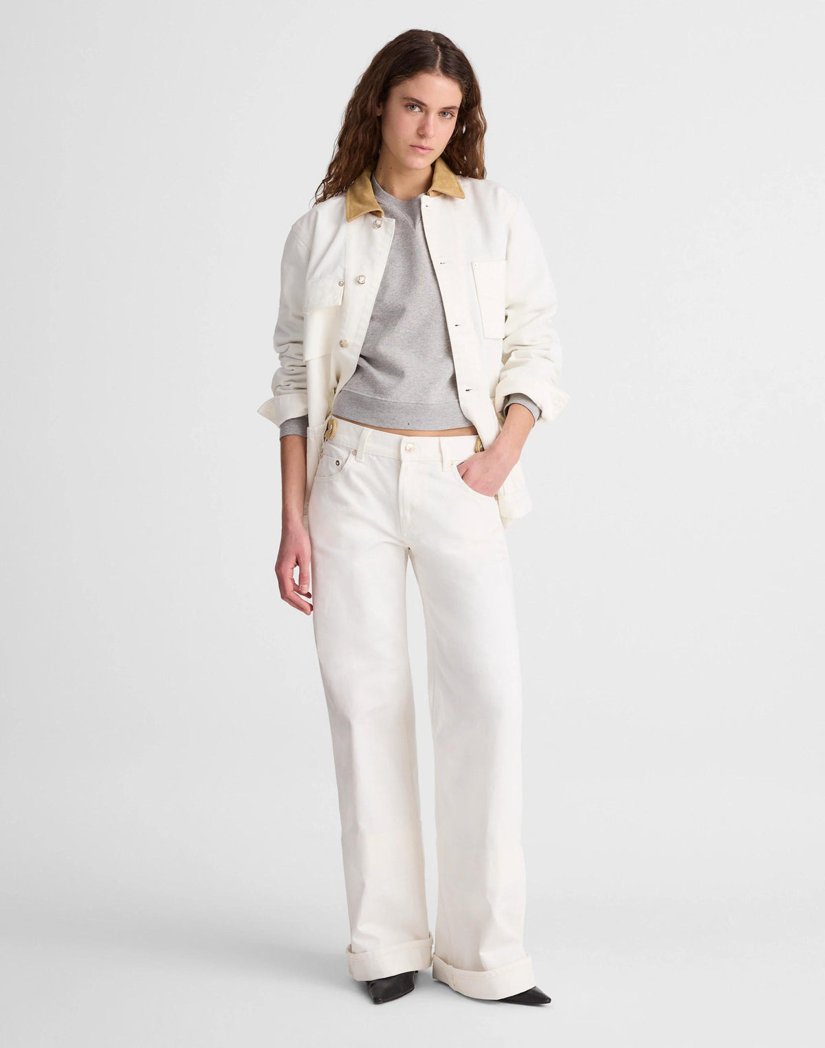 Madewell Madewell x Benjamin Talley Smith The Coolidge Low-Rise Wide-Leg Jean Chalk Wash