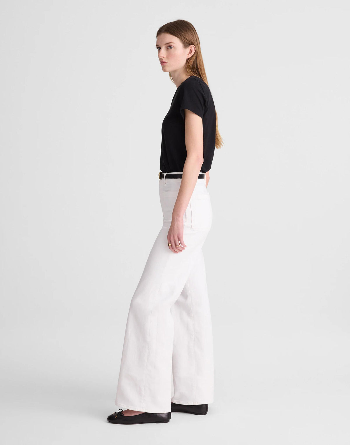 Madewell The Emmy Wide-Leg Jean in Super Stretch Denim Tile White