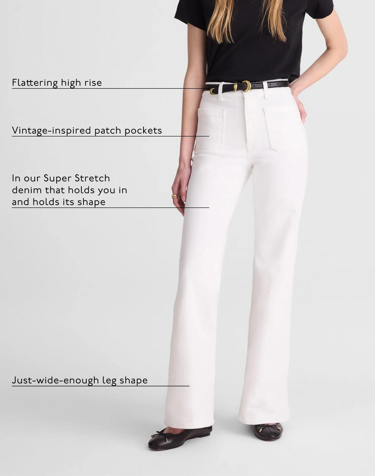Madewell The Emmy Wide-Leg Jean in Super Stretch Denim Tile White