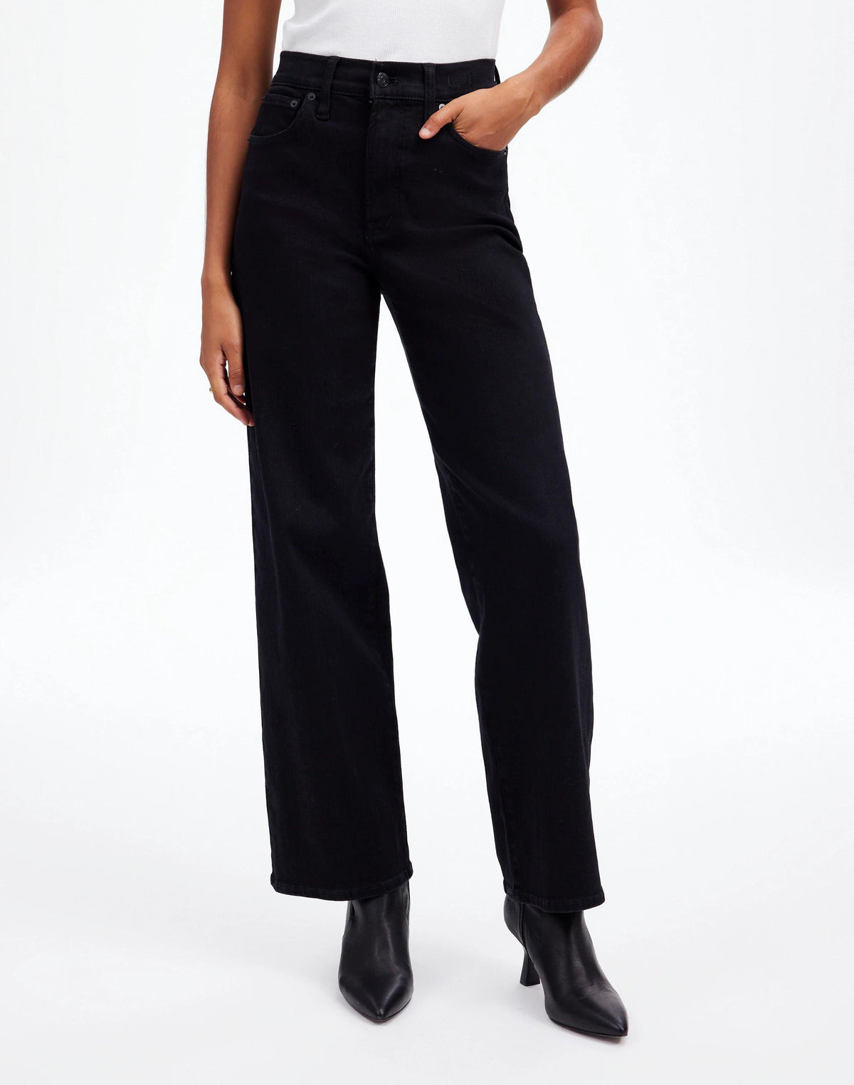 Madewell The Perfect Vintage Wide-Leg Jean Black Rinse Wash