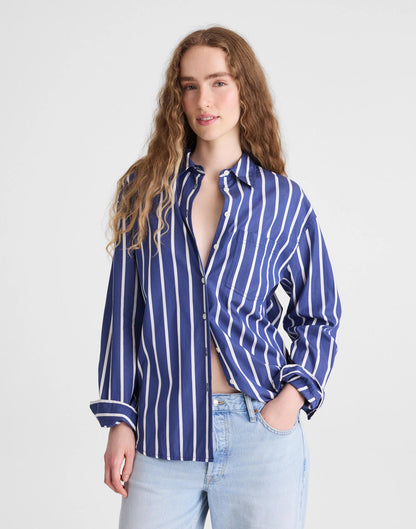 Madewell The Easy Shirt in Poplin Cool Navy