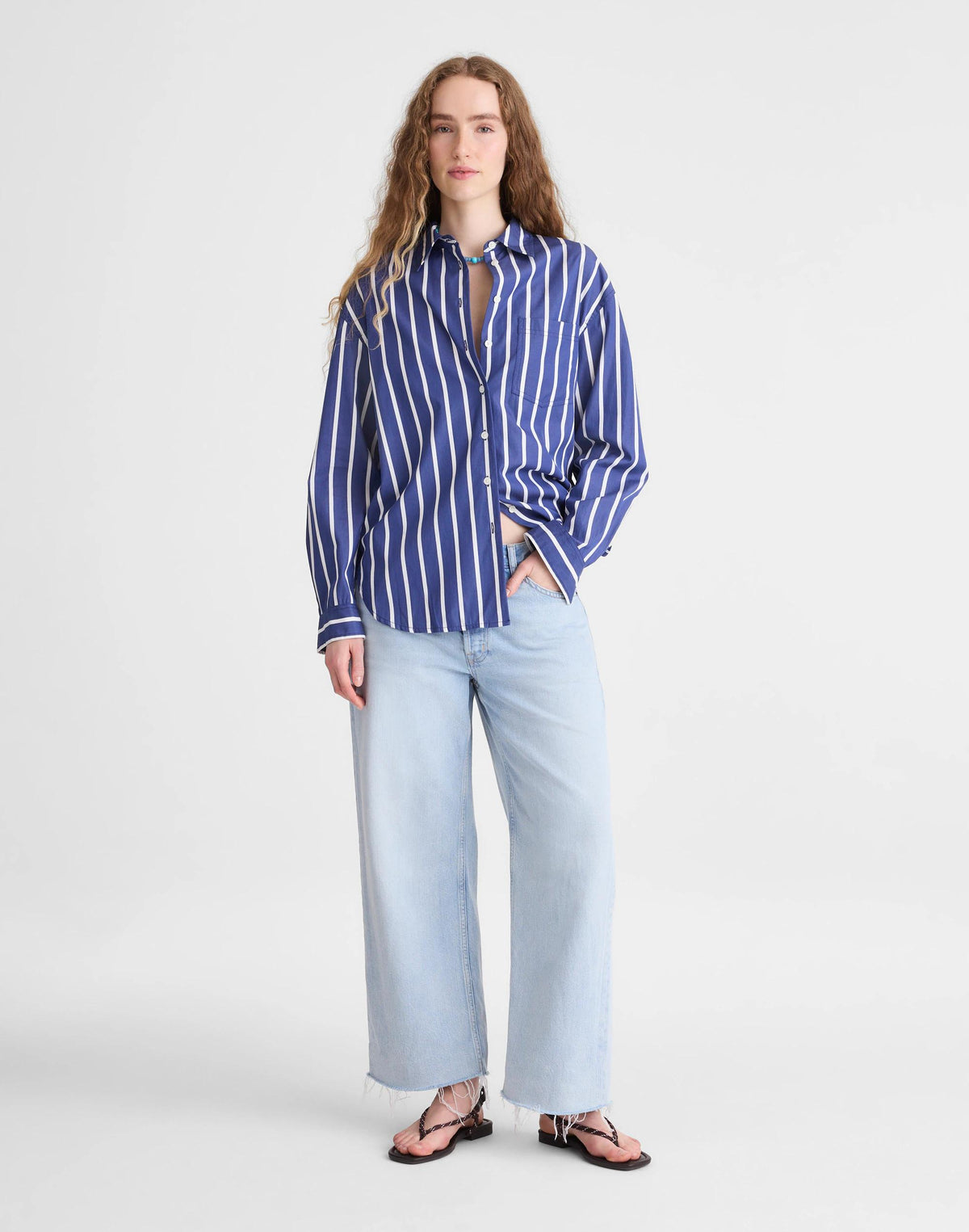 Madewell The Easy Shirt in Poplin Cool Navy