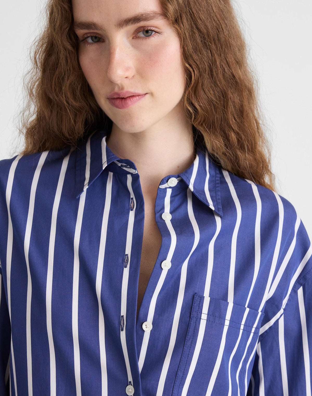 Madewell The Easy Shirt in Poplin Cool Navy