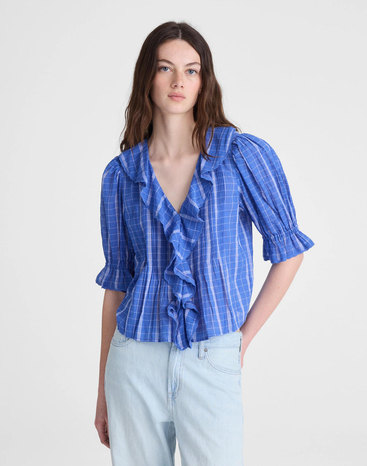 Madewell The Blaire Top Retro Blue