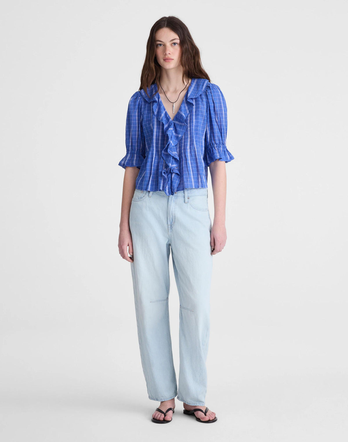 Madewell The Blaire Top Retro Blue