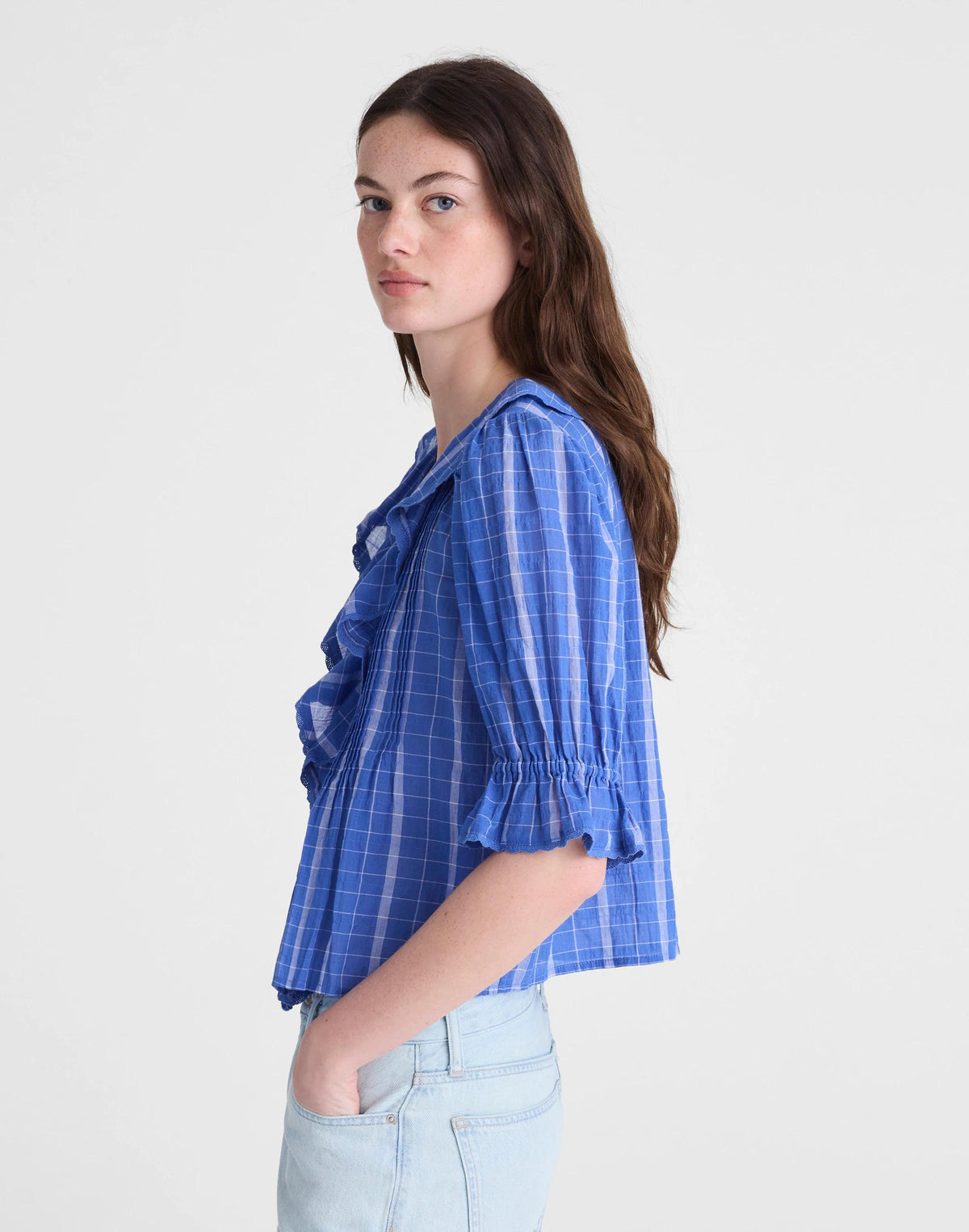 Madewell The Blaire Top Retro Blue