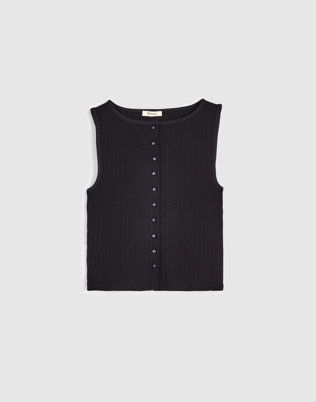 Madewell Ribbed Crewneck Shell Top Jet Black