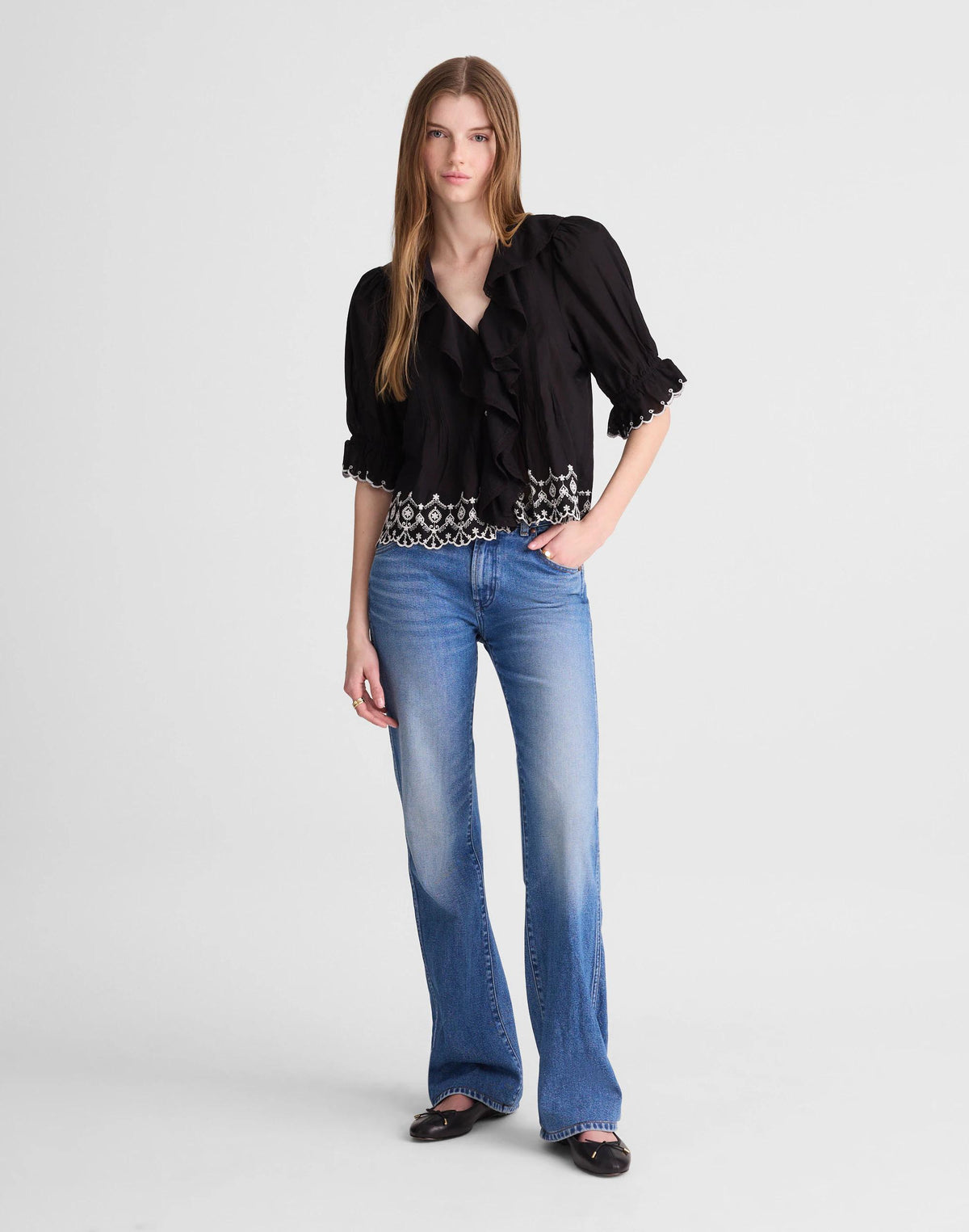 Madewell The Blaire Top Jet Black
