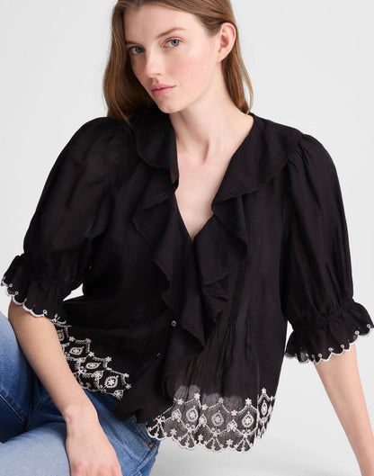 Madewell The Blaire Top Jet Black