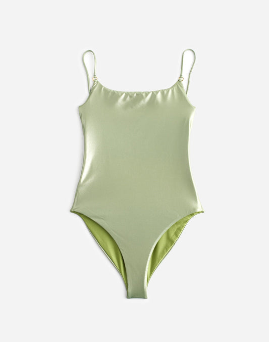 Madewell Jade Swim Hinge One-Piece Swimsuit Kiwi