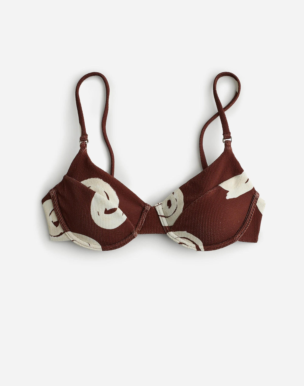 Madewell Zulu & Zephyr Cocoa Swirl Textured Balconette Bikini Top Cocoa Swirl