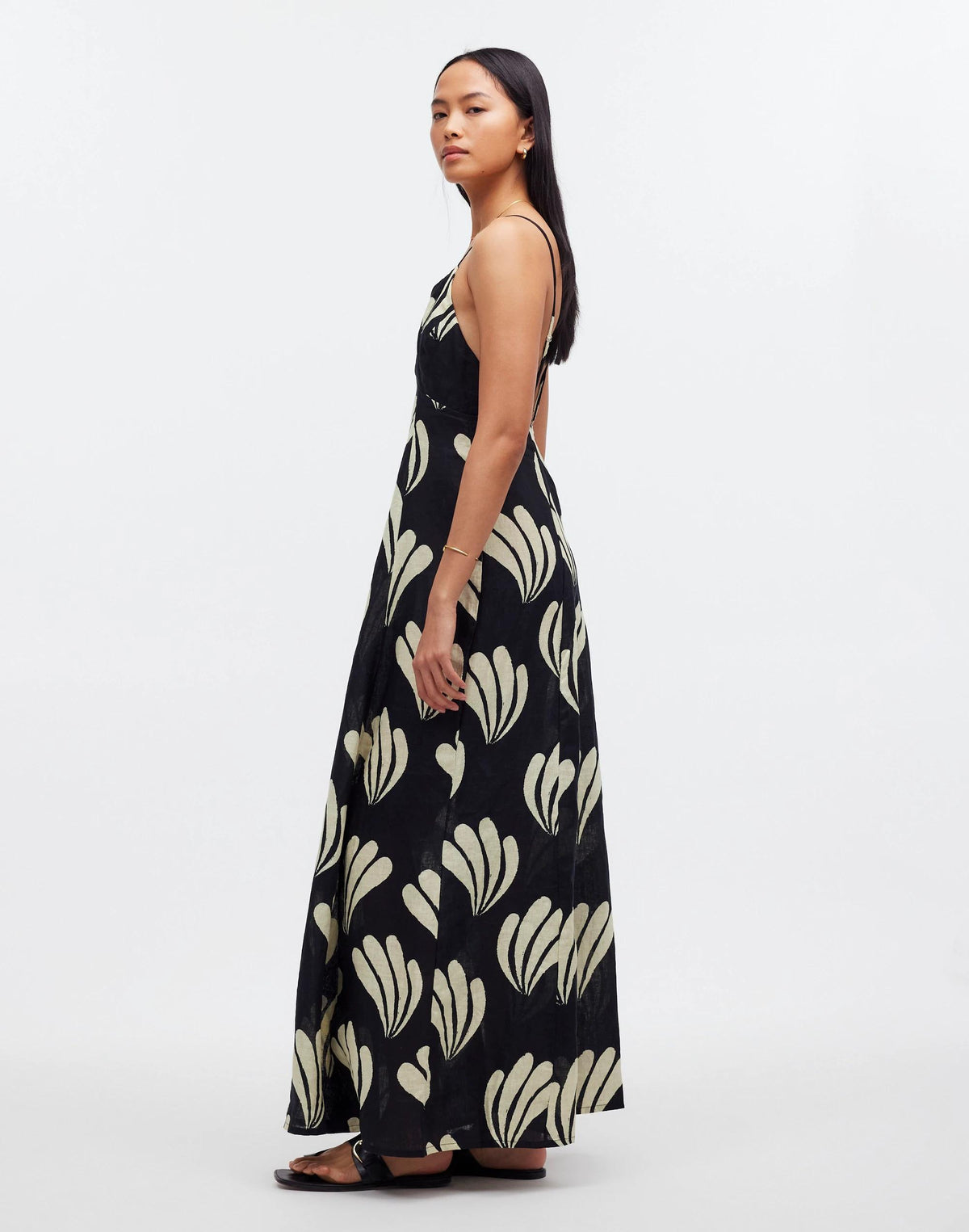 Madewell Zulu & Zephyr Palm Linen Dress Palm