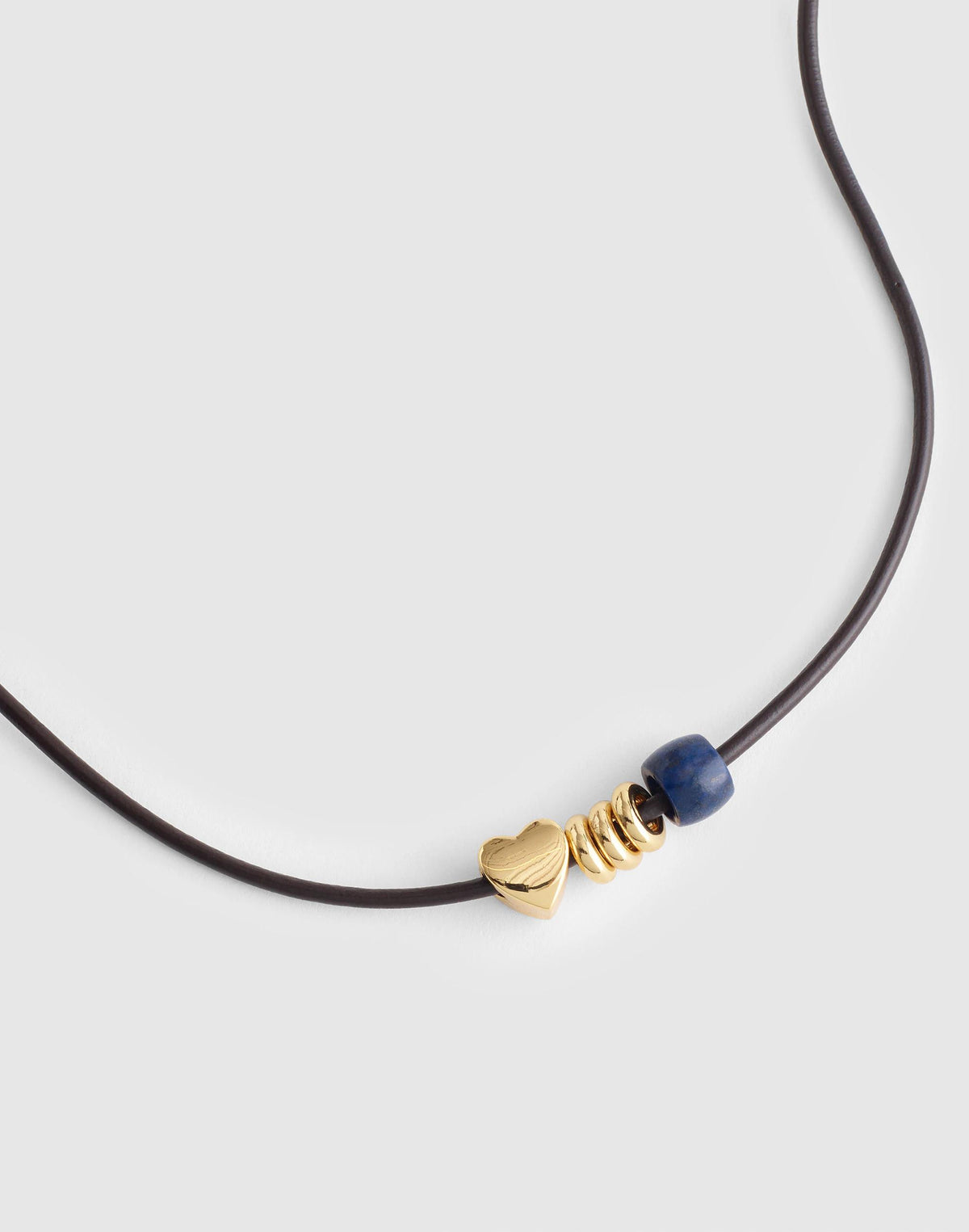 Madewell Semiprecious Charm Leather Choker Necklace Dark Carob