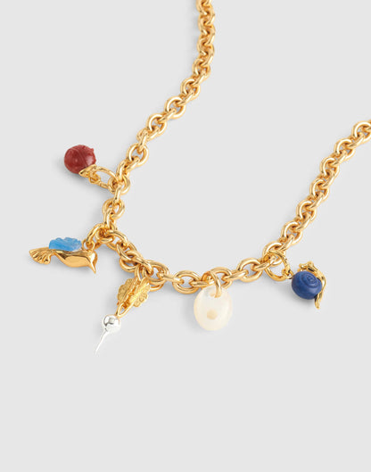 Madewell Semiprecious Ladybug Charm Antique Gold