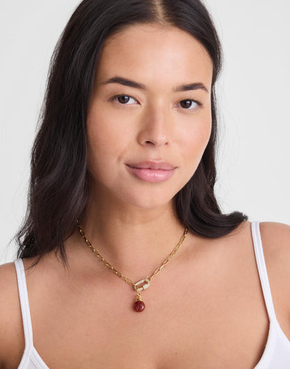 Madewell Semiprecious Ladybug Charm Antique Gold