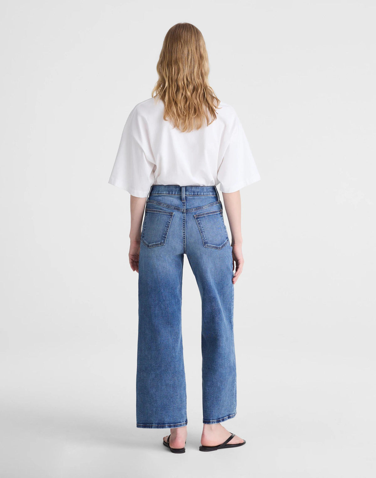 Madewell The Short Wide-Leg Crop Jean in Super Stretch Denim Oneida Wash