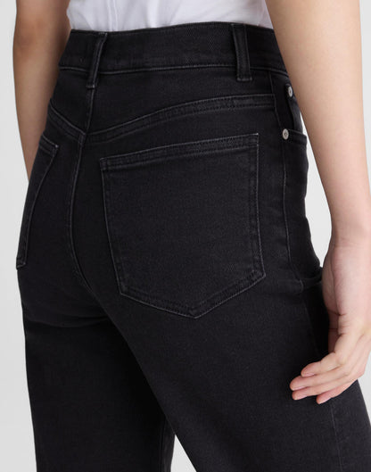 Madewell The Petite Wide-Leg Jean in Super Stretch Black Frost