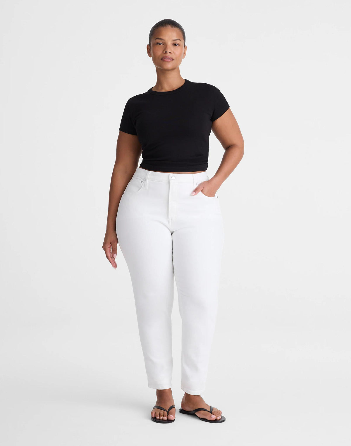 Madewell The Plus Pencil Jean in Super Stretch Denim Tile White