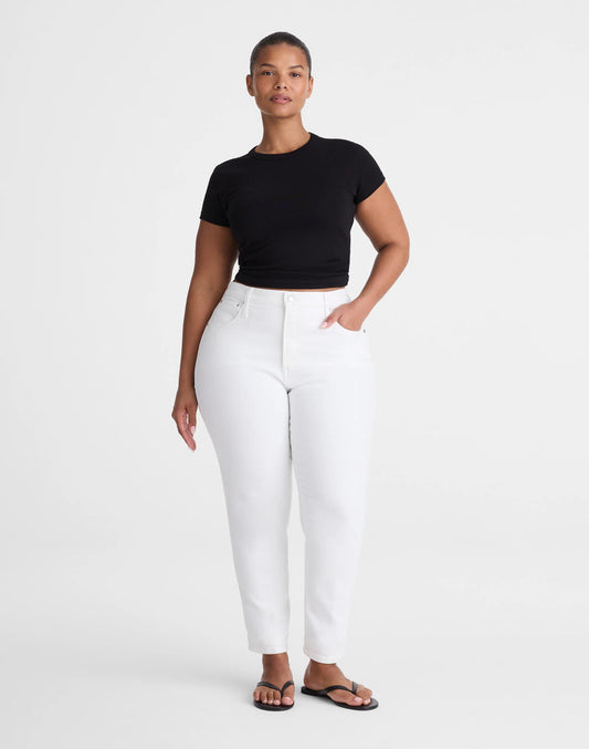 Madewell The Plus Pencil Jean in Super Stretch Denim Tile White