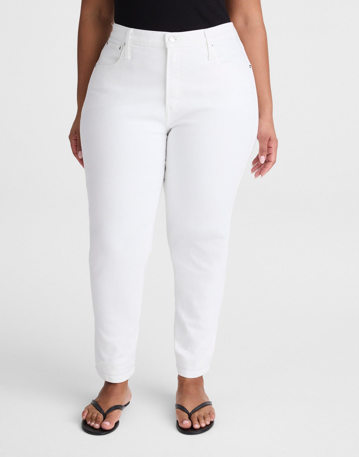 Madewell The Plus Pencil Jean in Super Stretch Denim Tile White