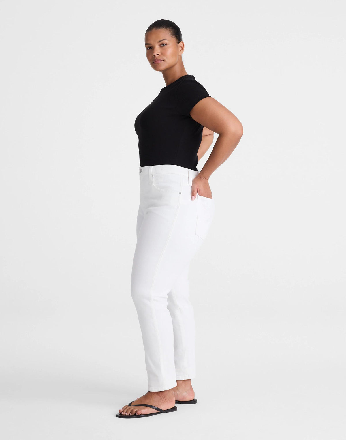Madewell The Plus Pencil Jean in Super Stretch Denim Tile White