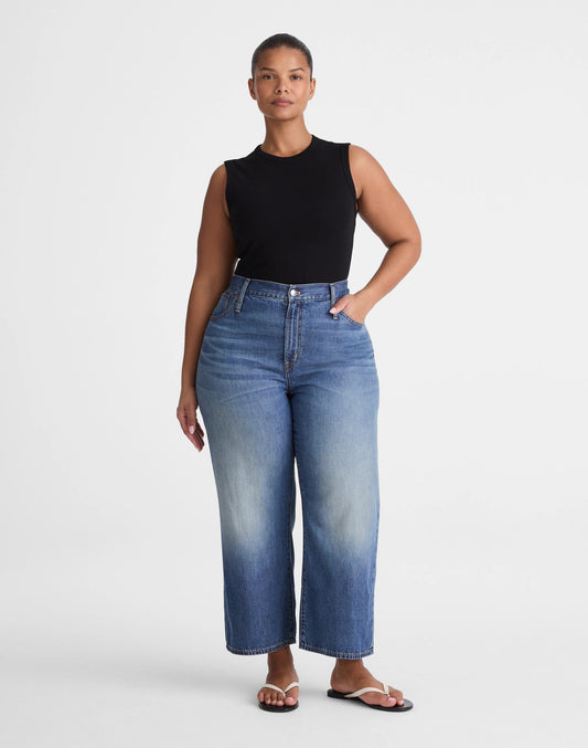 Madewell The Plus Perfect Vintage Wide-Leg Crop Jean in Airy Denim Solstice Wash