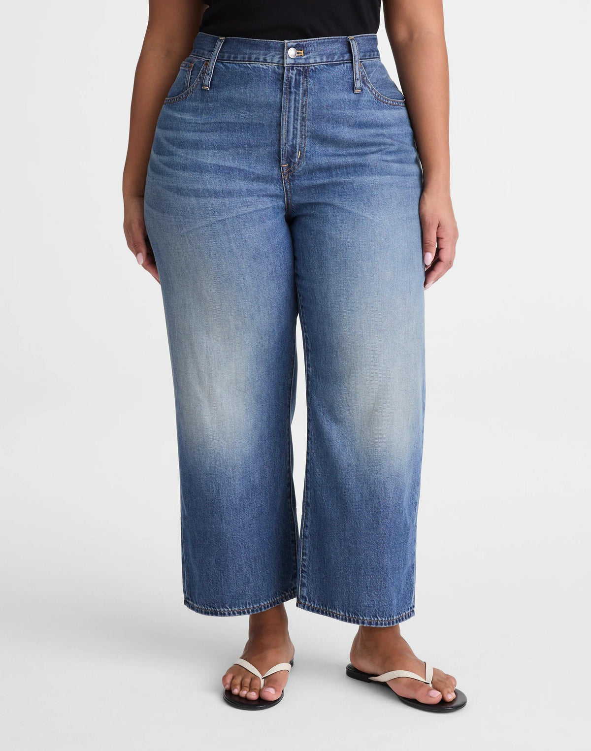 Madewell The Plus Perfect Vintage Wide-Leg Crop Jean in Airy Denim Solstice Wash