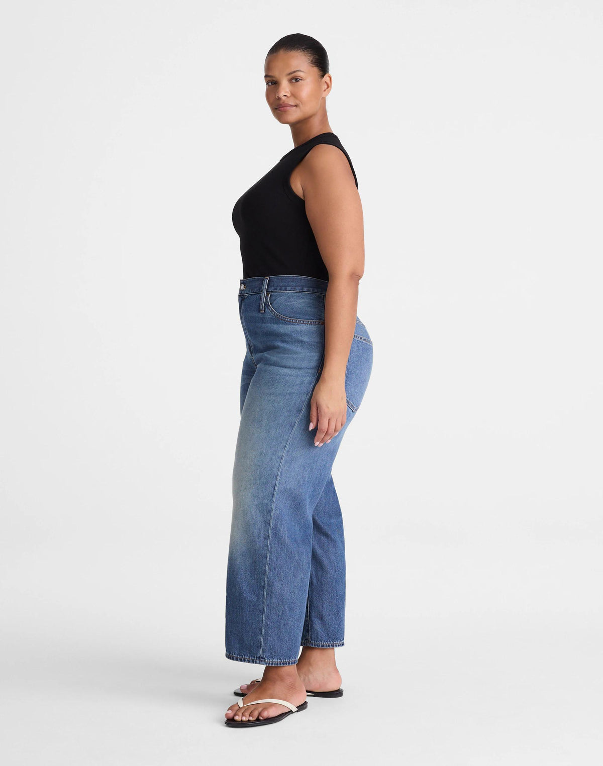 Madewell The Plus Perfect Vintage Wide-Leg Crop Jean in Airy Denim Solstice Wash