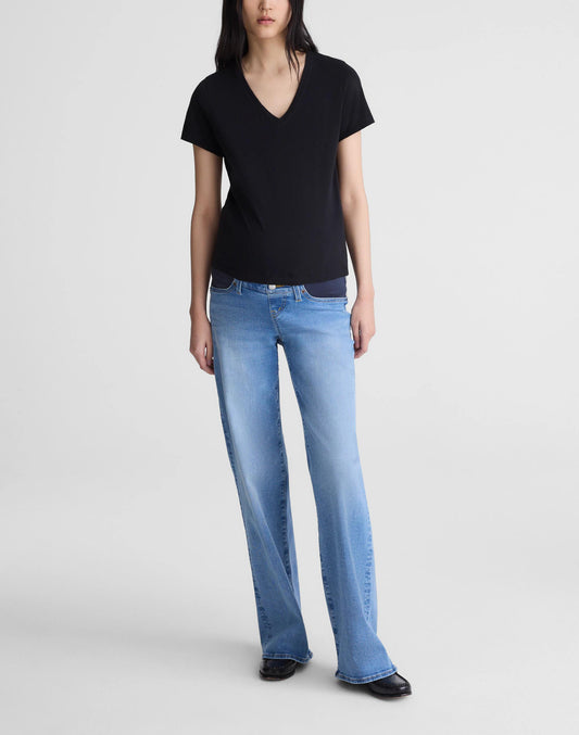 Madewell The Maternity Wide-Leg Jean in Super Stretch Denim Coastal Blue Wash