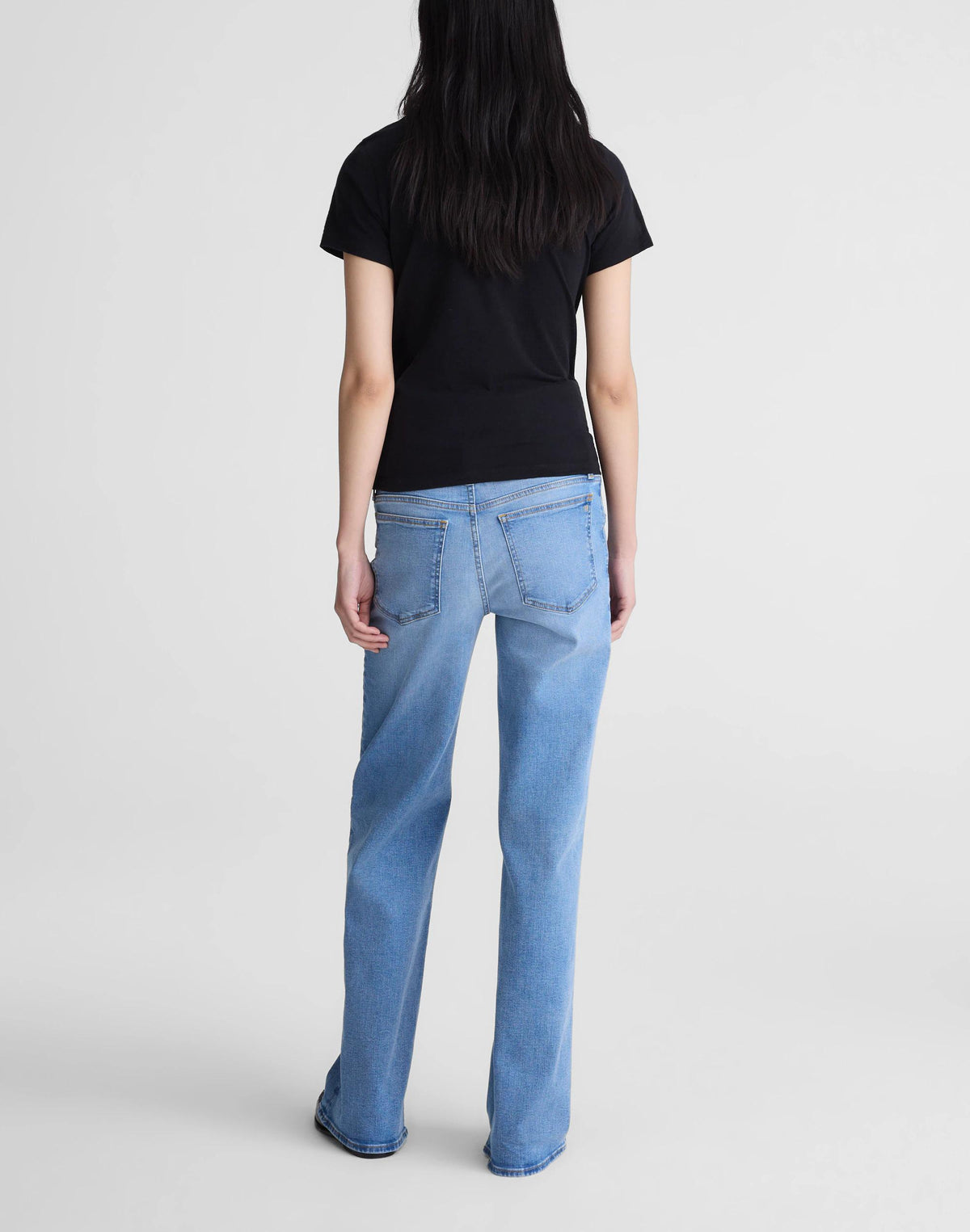 Madewell The Maternity Wide-Leg Jean in Super Stretch Denim Coastal Blue Wash