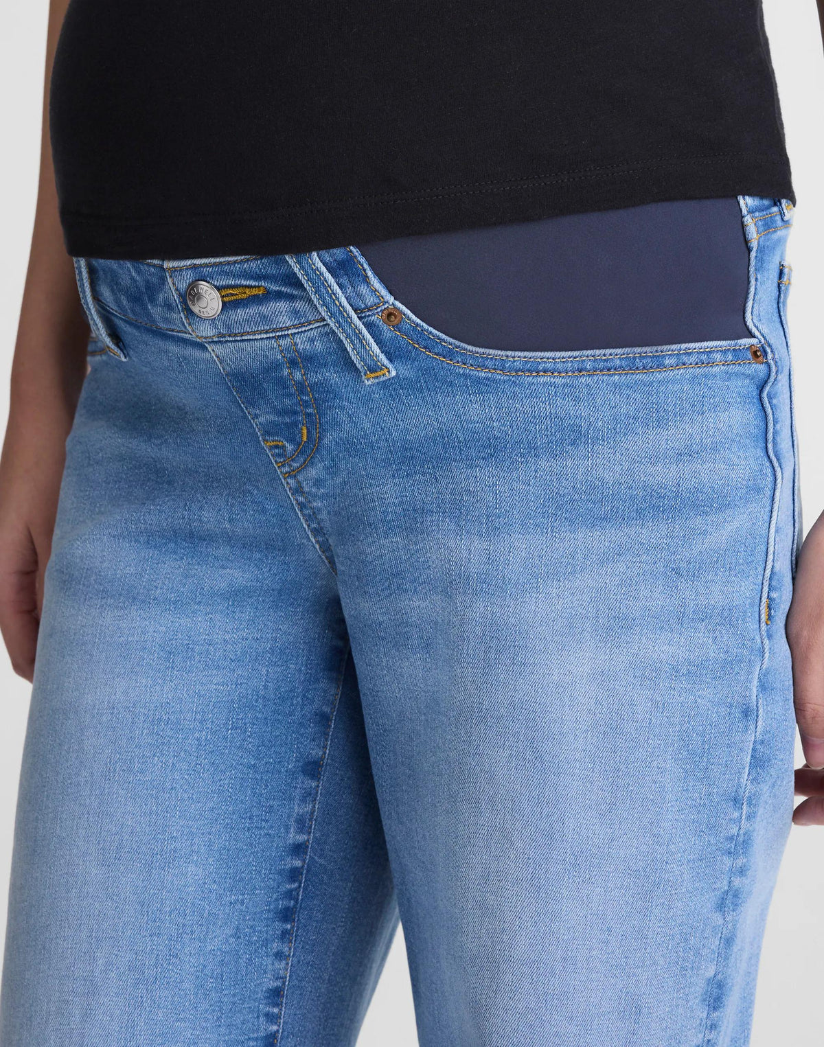 Madewell The Maternity Wide-Leg Jean in Super Stretch Denim Coastal Blue Wash