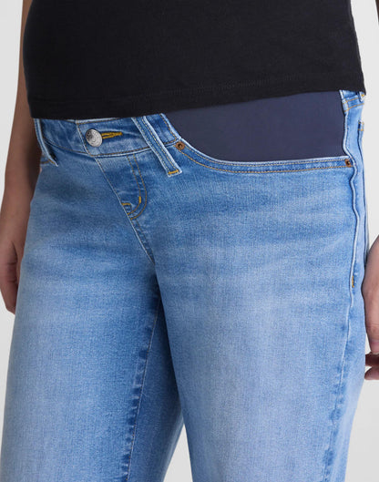 Madewell The Maternity Wide-Leg Jean in Super Stretch Denim Coastal Blue Wash