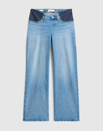 Madewell The Maternity Wide-Leg Jean in Super Stretch Denim Coastal Blue Wash