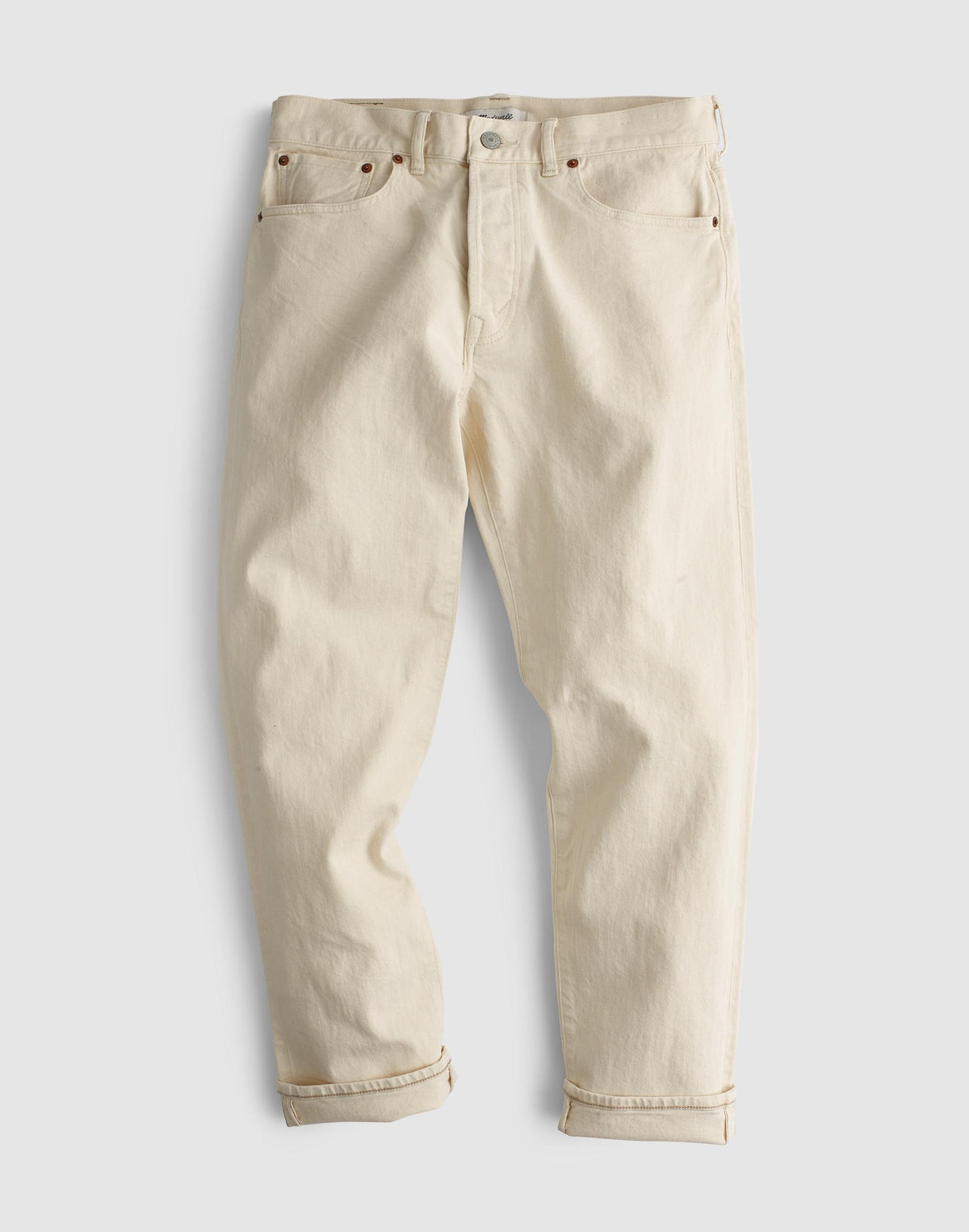 Madewell Relaxed Taper Jeans in Comfort Selvedge Ecru