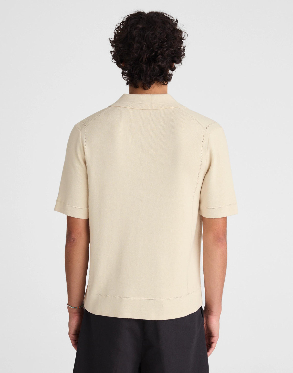 Madewell Knit Short-Sleeve Boxy Shirt Dusty Pearl