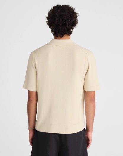 Madewell Knit Short-Sleeve Boxy Shirt Dusty Pearl