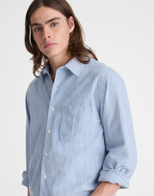 Madewell The Allday Shirt in Indigo Stripe Monaca Stripe