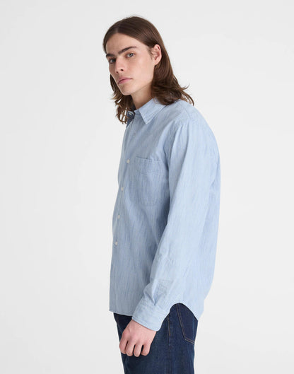 Madewell The Allday Shirt in Indigo Stripe Monaca Stripe