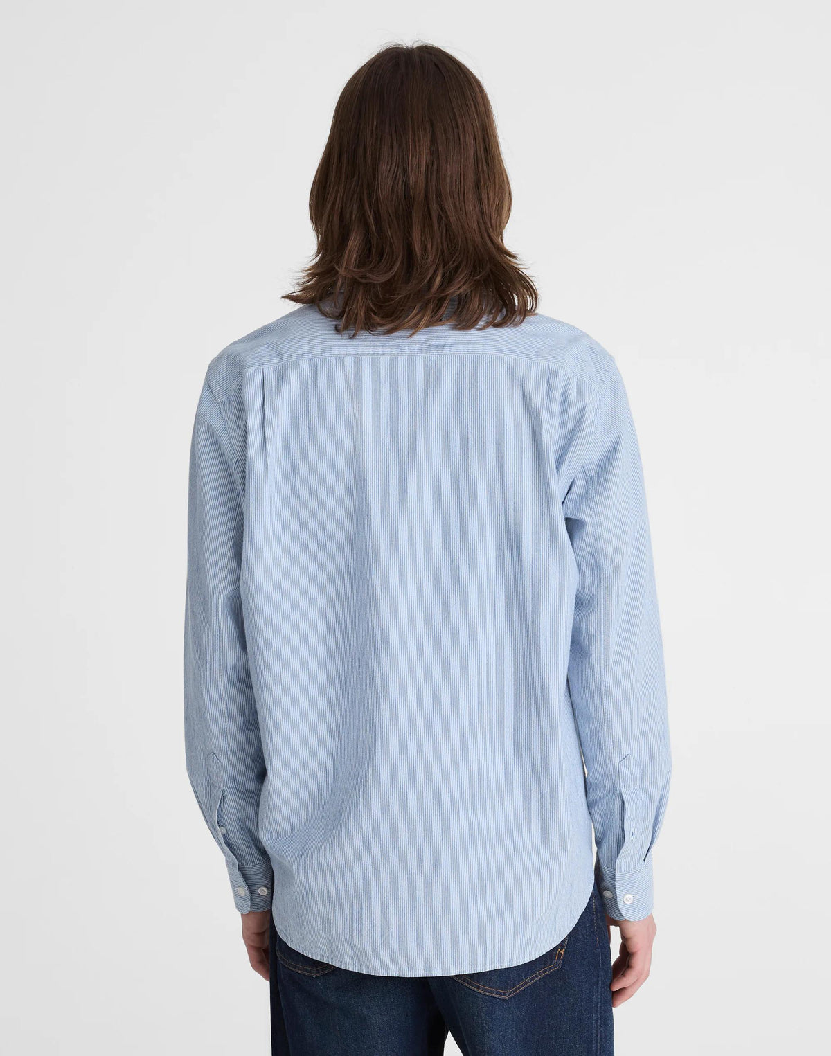 Madewell The Allday Shirt in Indigo Stripe Monaca Stripe