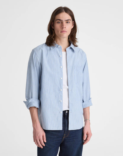 Madewell The Allday Shirt in Indigo Stripe Monaca Stripe