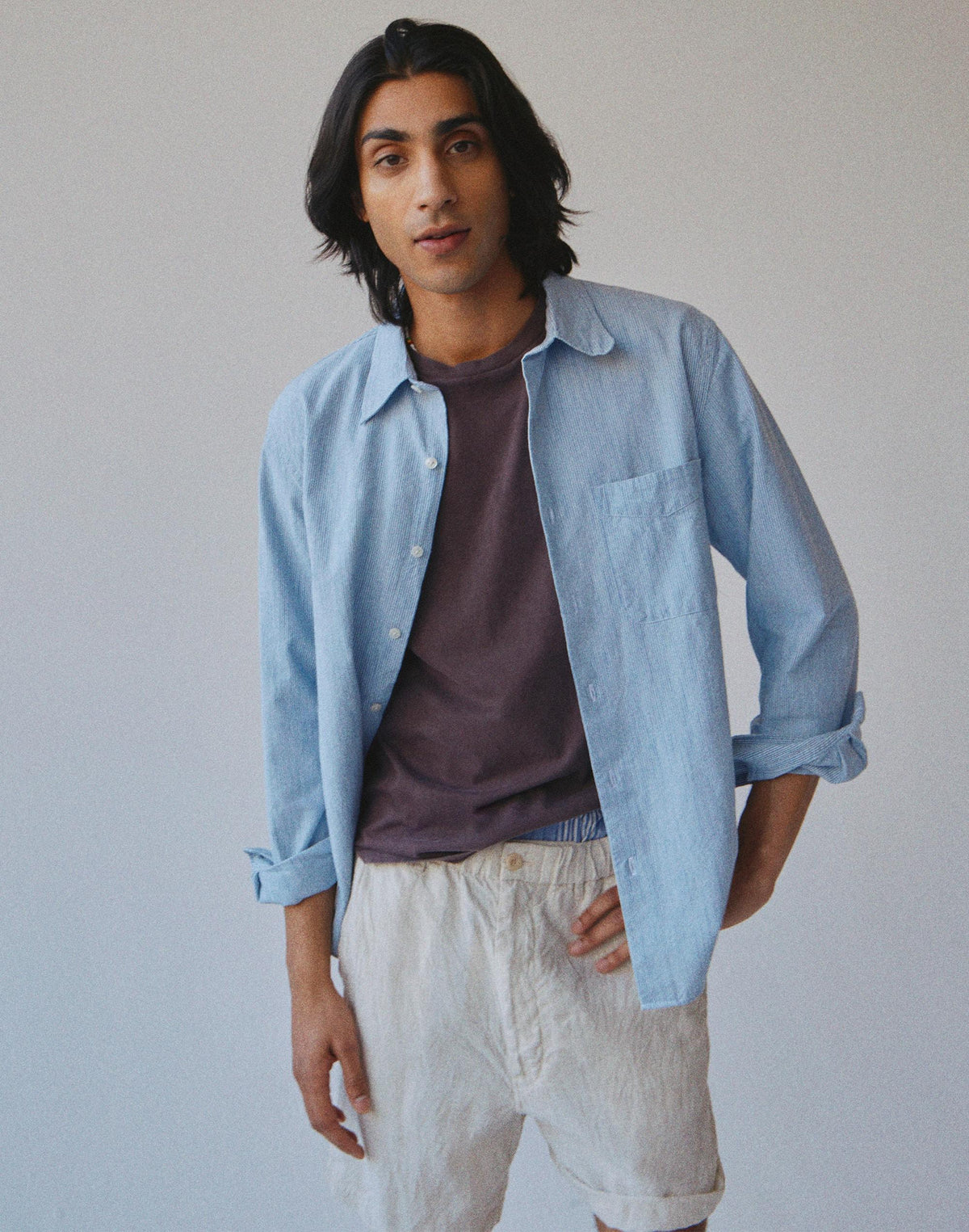 Madewell The Allday Shirt in Indigo Stripe Monaca Stripe
