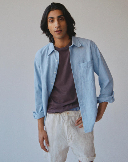 Madewell The Allday Shirt in Indigo Stripe Monaca Stripe
