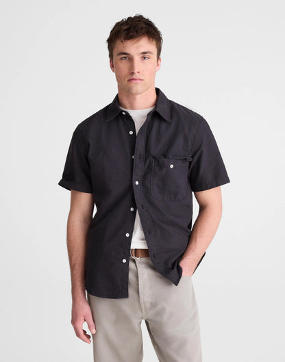 Madewell Short-Sleeve Single-Pocket Shirt in Allday Oxford Licorice