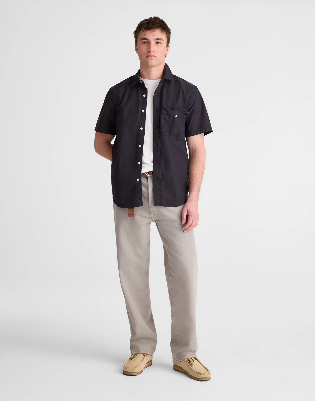 Madewell Short-Sleeve Single-Pocket Shirt in Allday Oxford Licorice