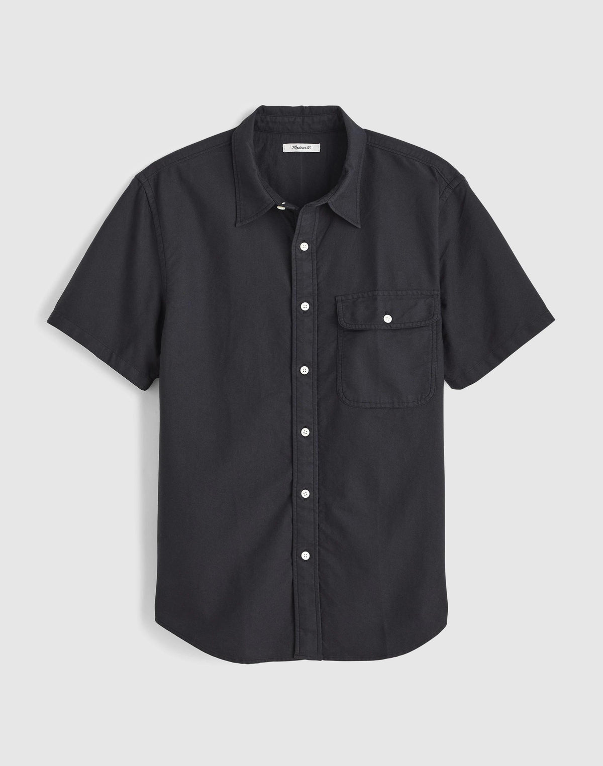 Madewell Short-Sleeve Single-Pocket Shirt in Allday Oxford Licorice