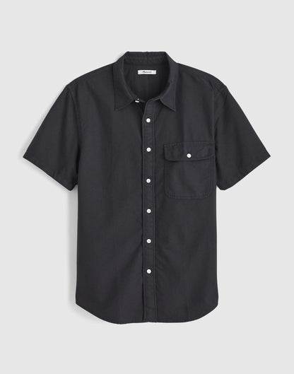 Madewell Short-Sleeve Single-Pocket Shirt in Allday Oxford Licorice