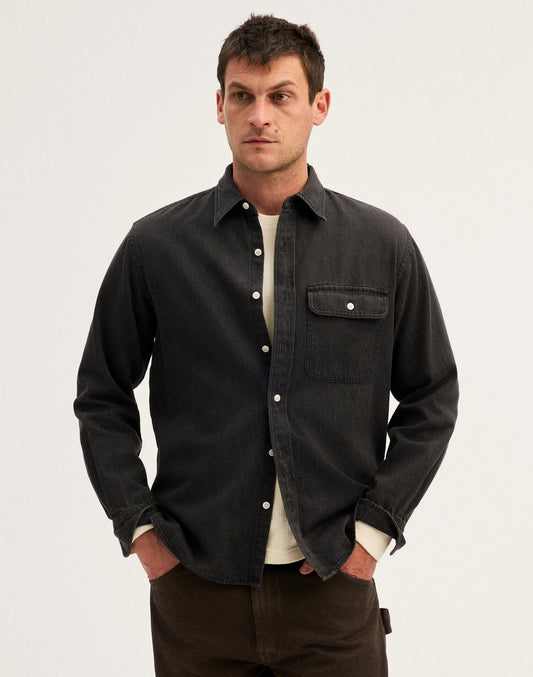 Madewell Single-Pocket Shirt in SoftFade Denim Draughton Wash